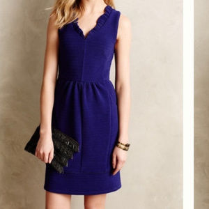Anthropologie Maeve Ottoman Blue Ribbed Dress